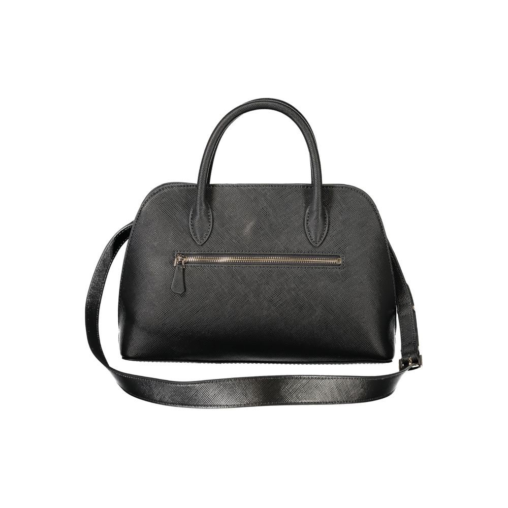 Black Polyurethane Women Handbag