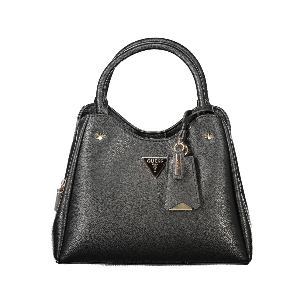 Black Polyurethane Women Handbag