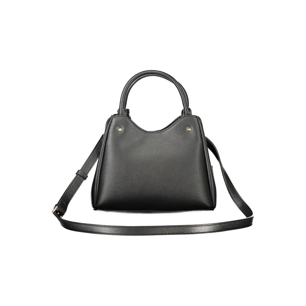 Black Polyurethane Women Handbag