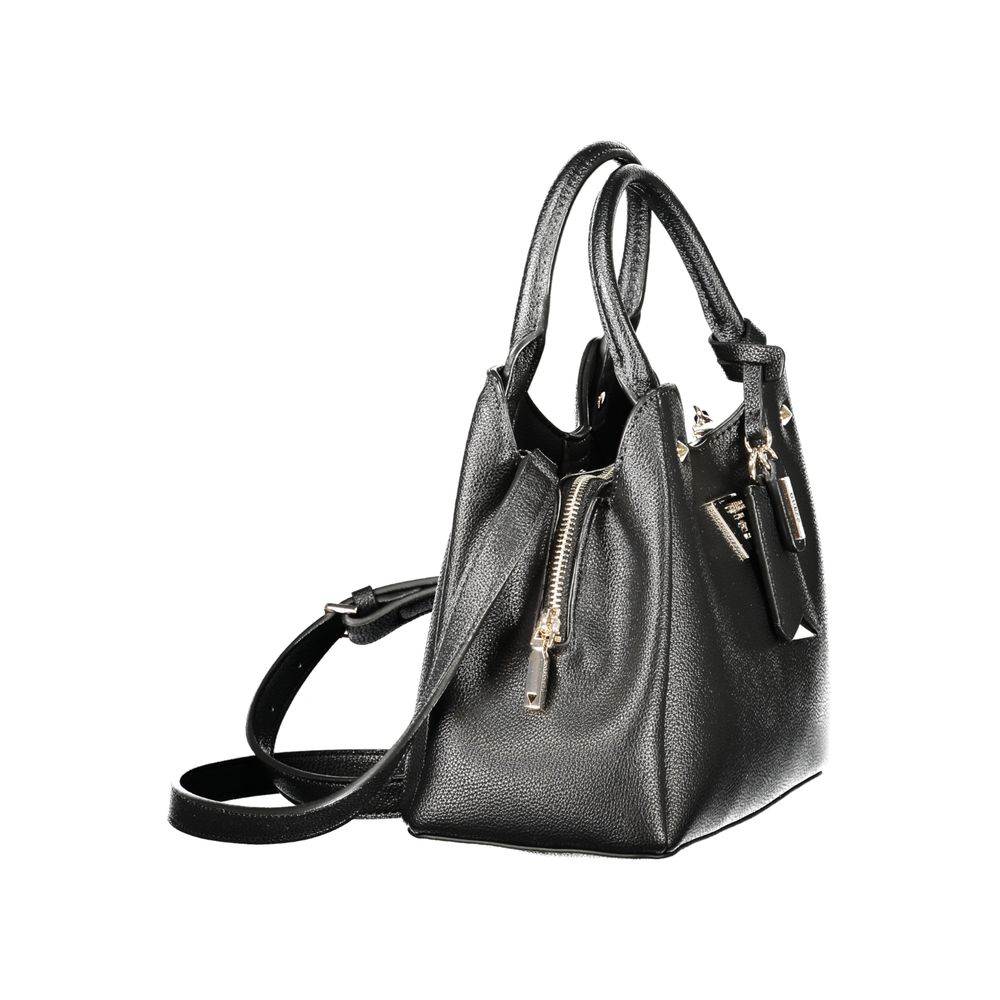 Black Polyurethane Women Handbag