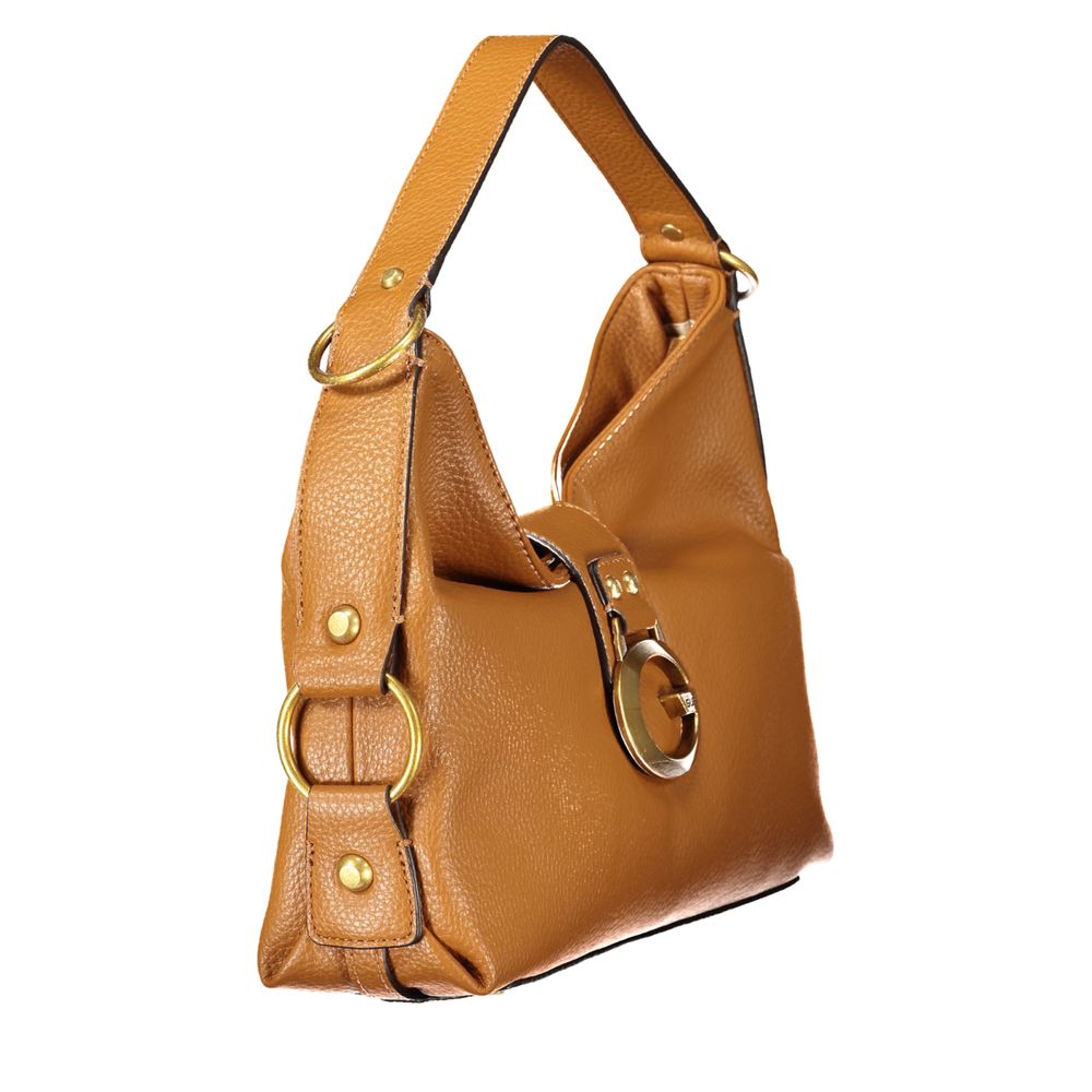 Marrone Polyurethane Women Handbag