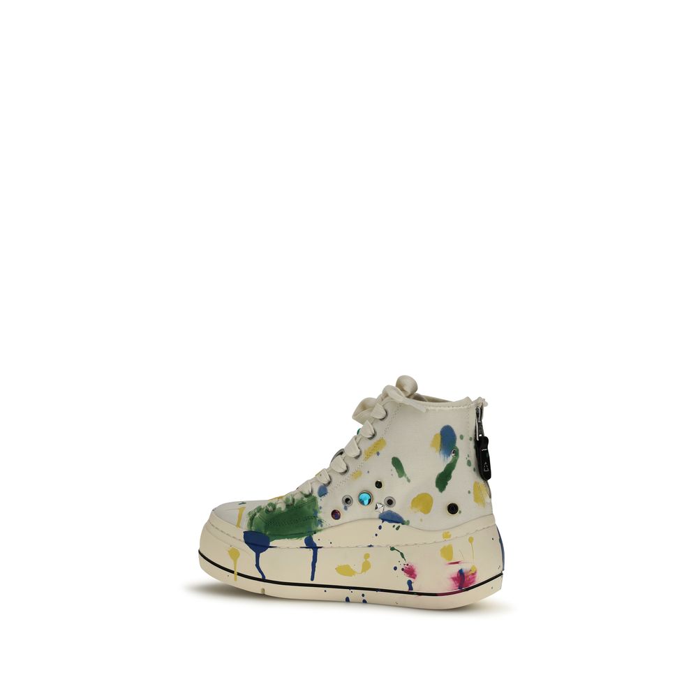 Multicolor Cotton High Top Sneakers
