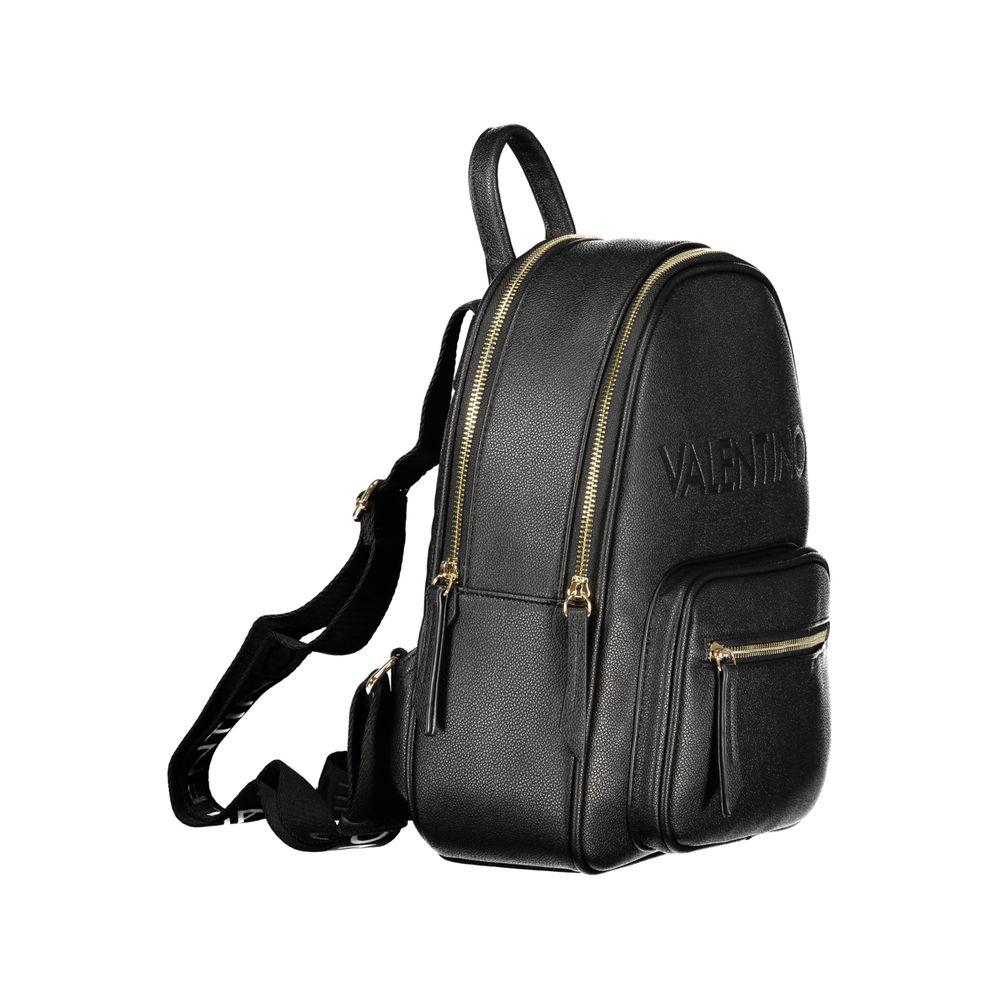 Black Polyurethane Women's Backpack