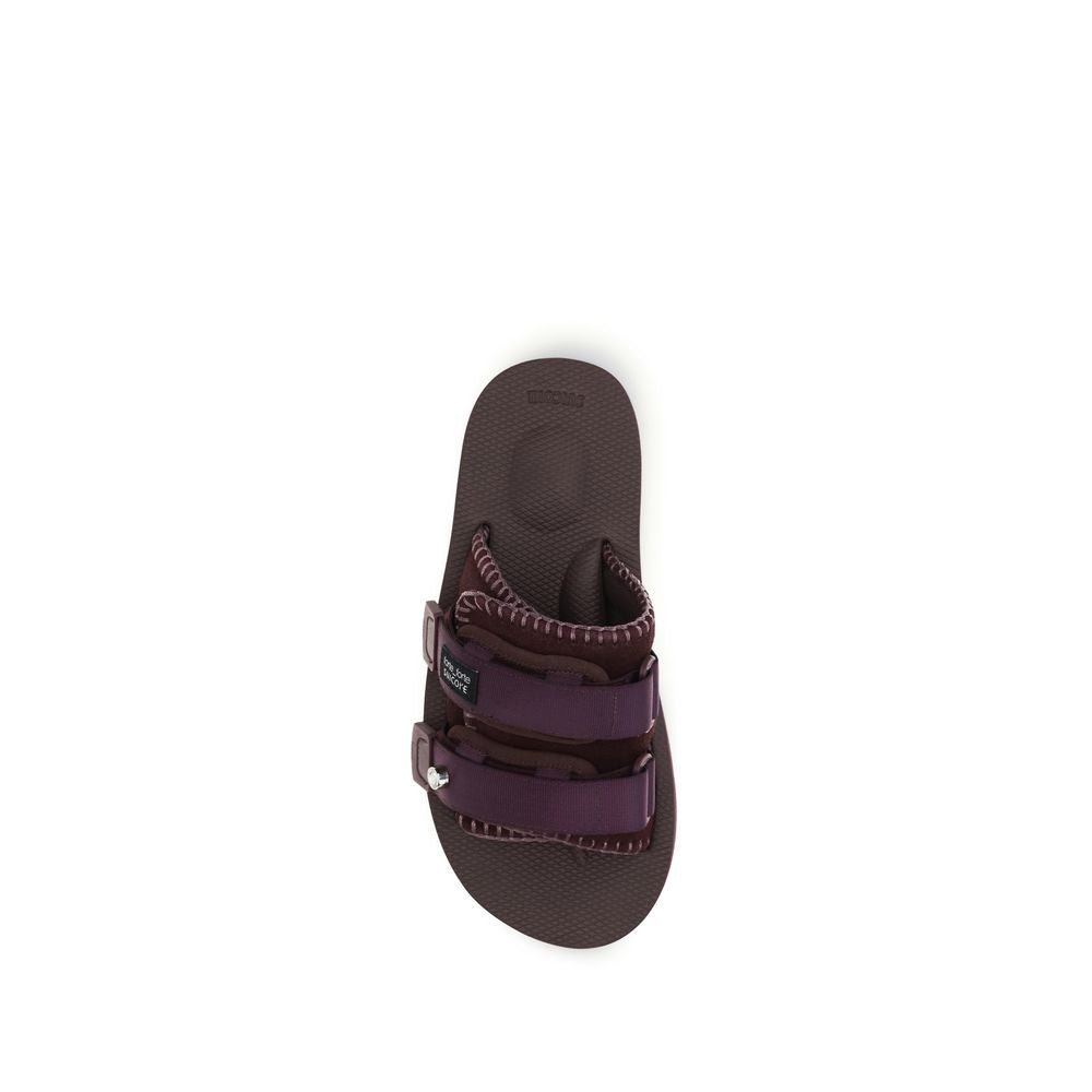 Purple Polyester Strap-On Sandals