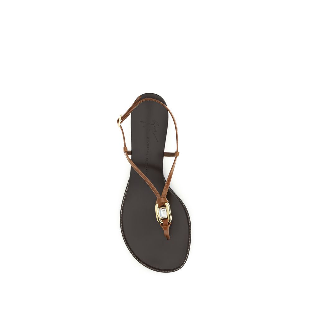 Brown Calf Leather Bos Taurus Wedge Sandals