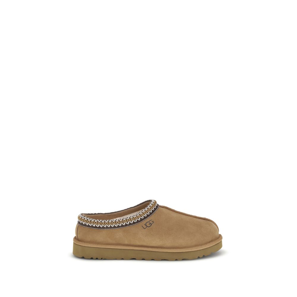 Beige Leather Mules