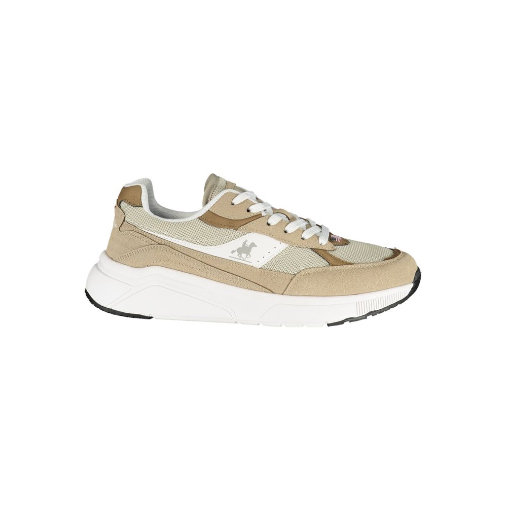 Beige Polyurethane Mens Sneaker