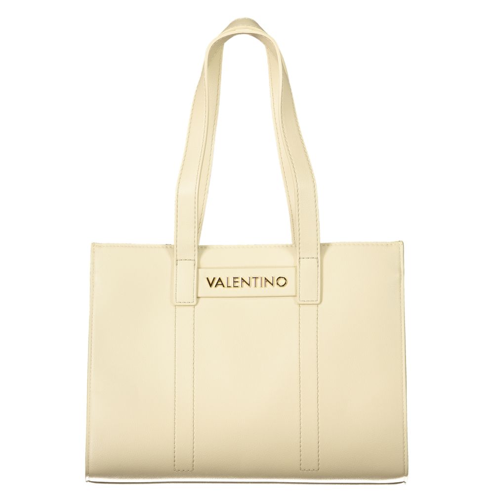 Beige Polyurethane Womens Bag