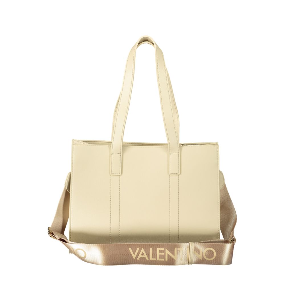 Beige Polyurethane Womens Bag