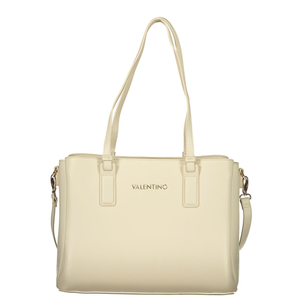 Beige Poliuretano Women's Bag with Adjustable Strap and Pockets