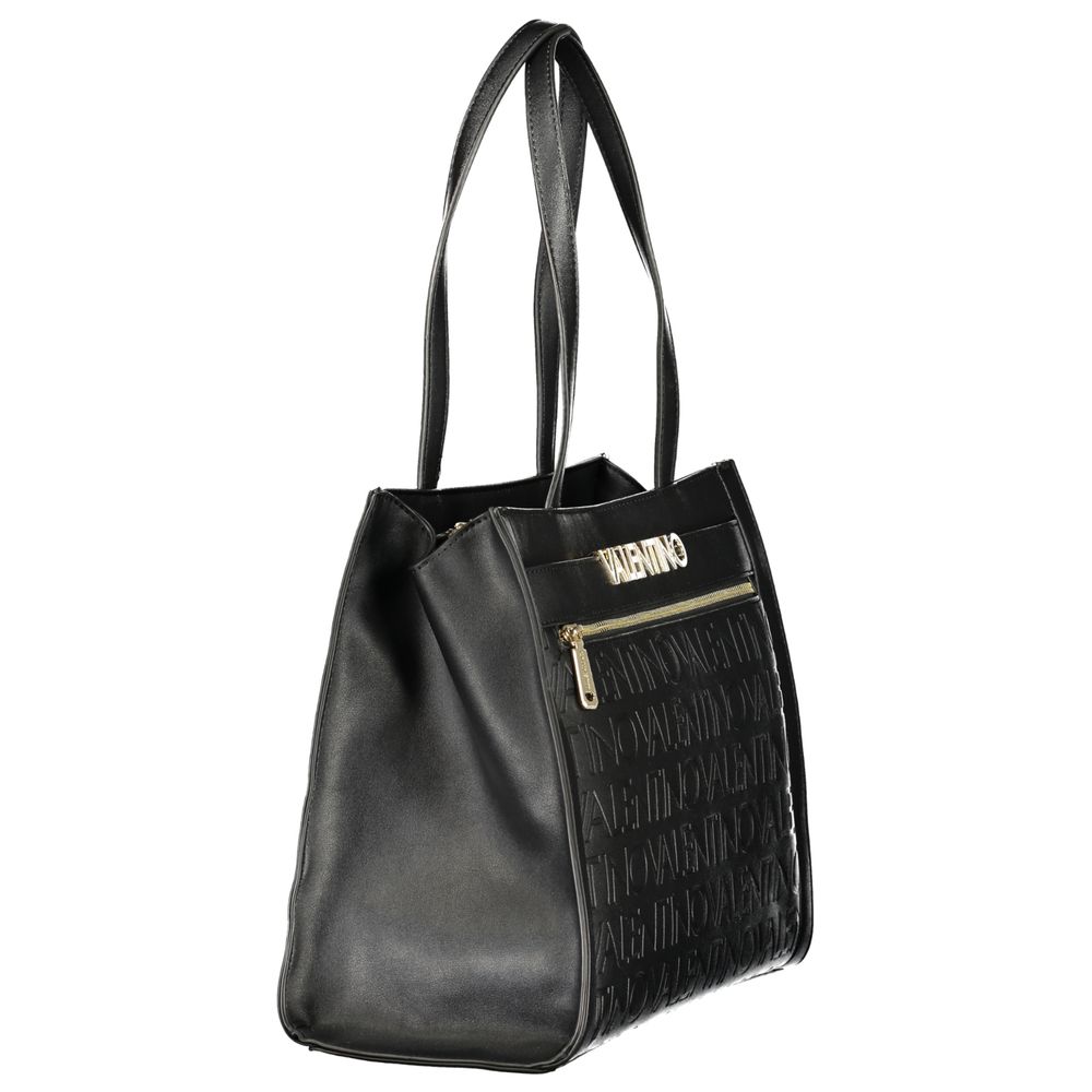Nero Polyurethane Women's Bag With Multiple Compartments