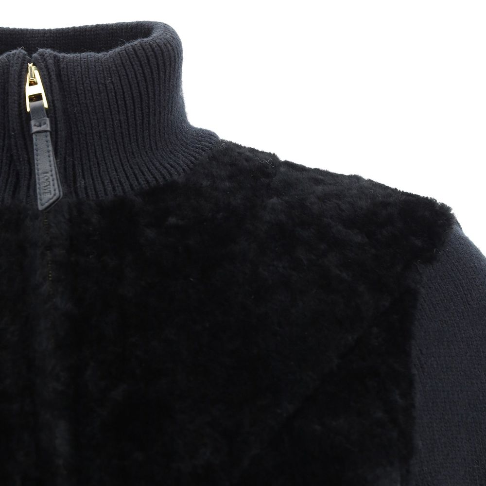 Black Lamb Fur Full-Length Jacket