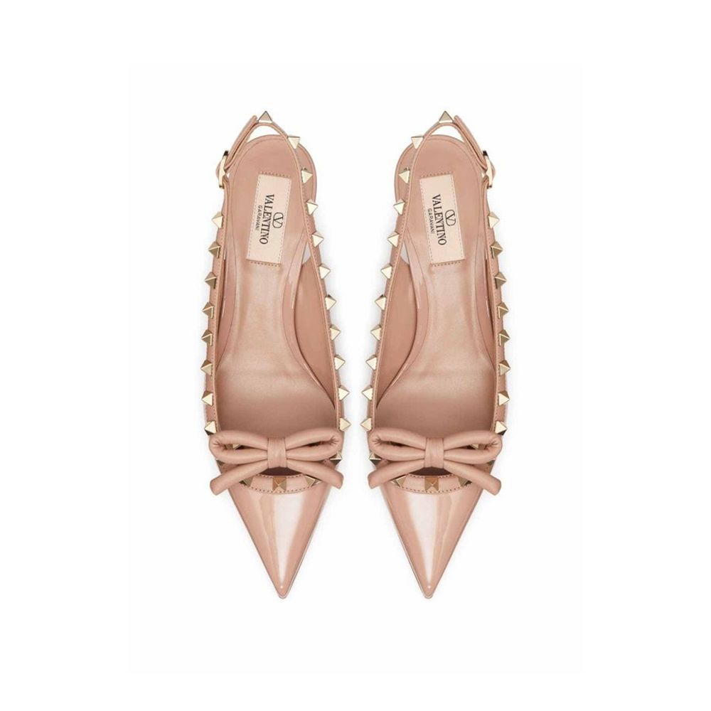 Beige Calfskin High Heel Pumps
