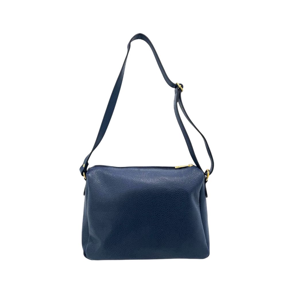 Blue Leather Women Crossbody Bag