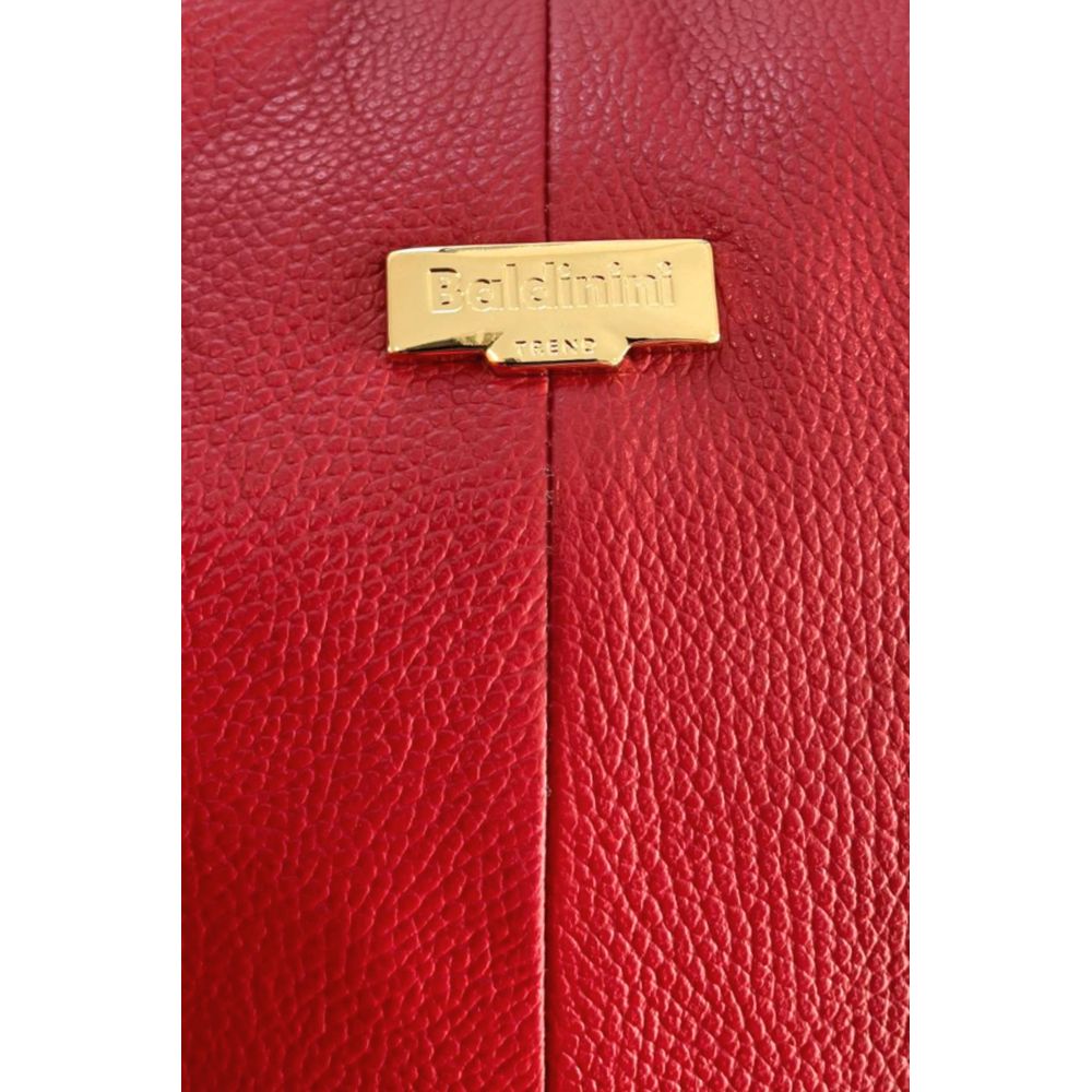 Red Leather Women Shoulder Bag
