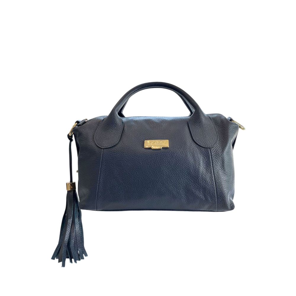 Blue Leather Women Handbag