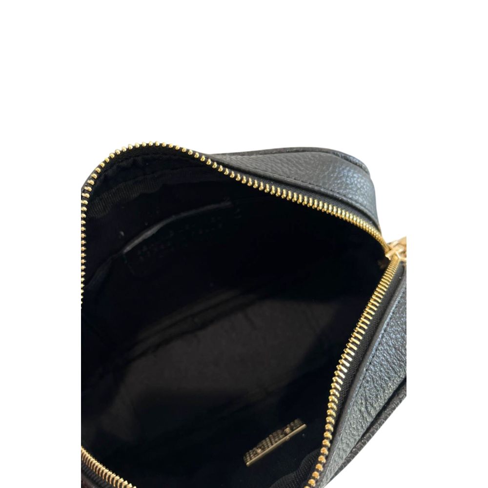 Black Cowhide Leather Women Crossbody