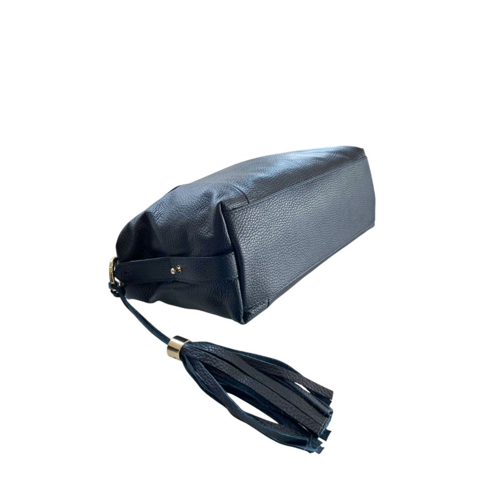 Blue Leather Women Handbag