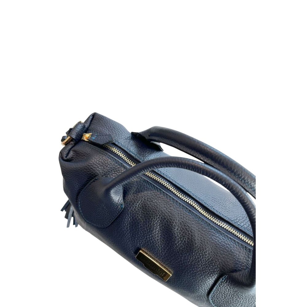 Blue Leather Women Handbag