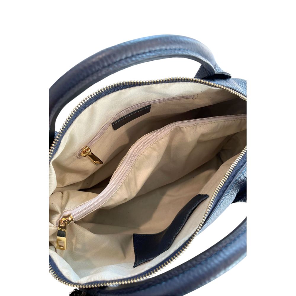 Blue Leather Women Handbag