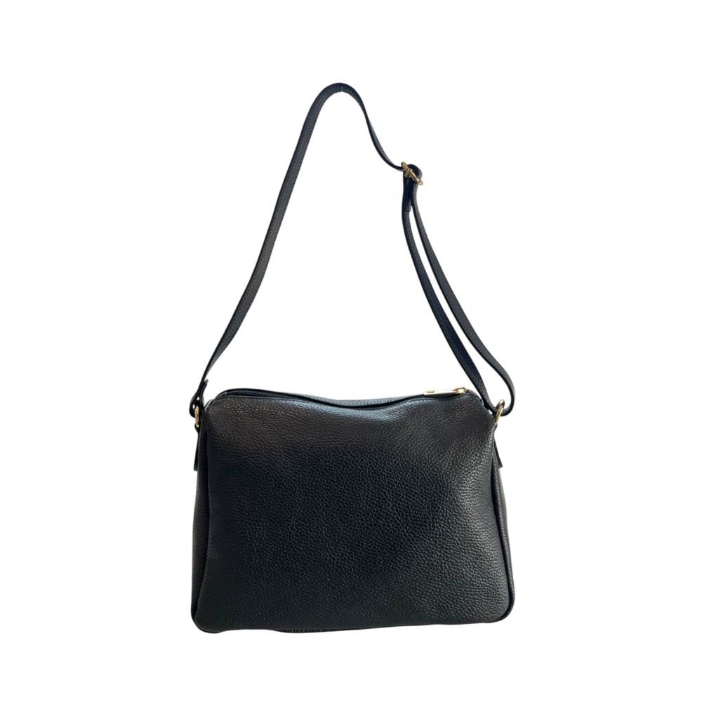 Black Leather Women Crossbody Bag