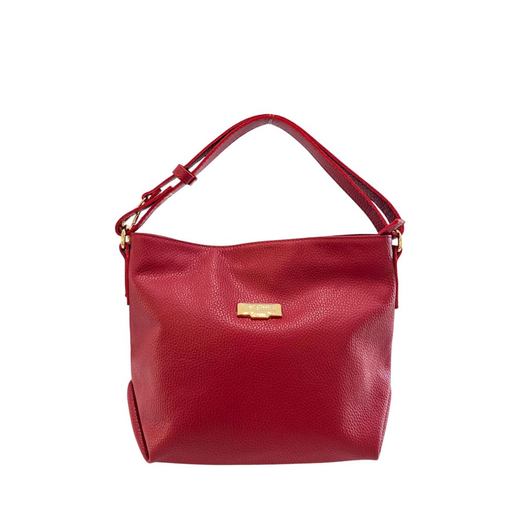 Red Leather Women Shoulder Bag