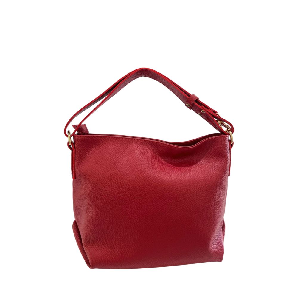Red Leather Women Shoulder Bag