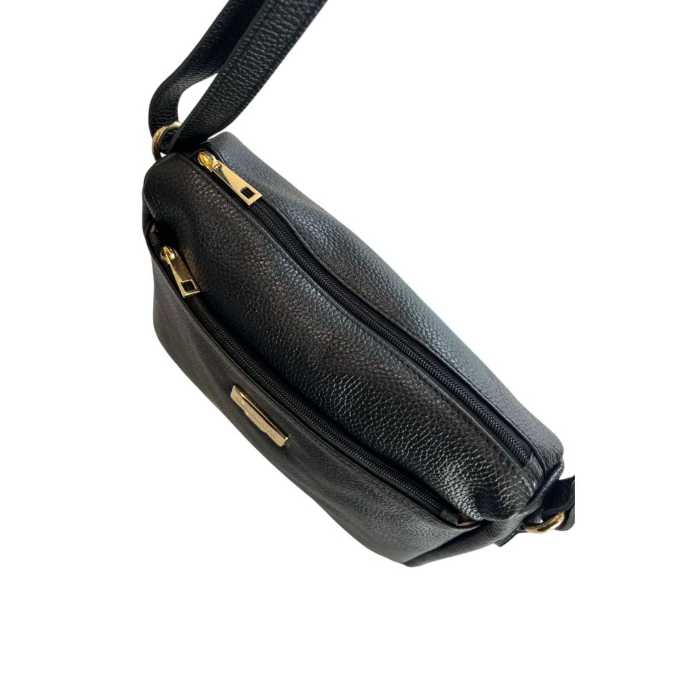 Black Leather Women Crossbody Bag