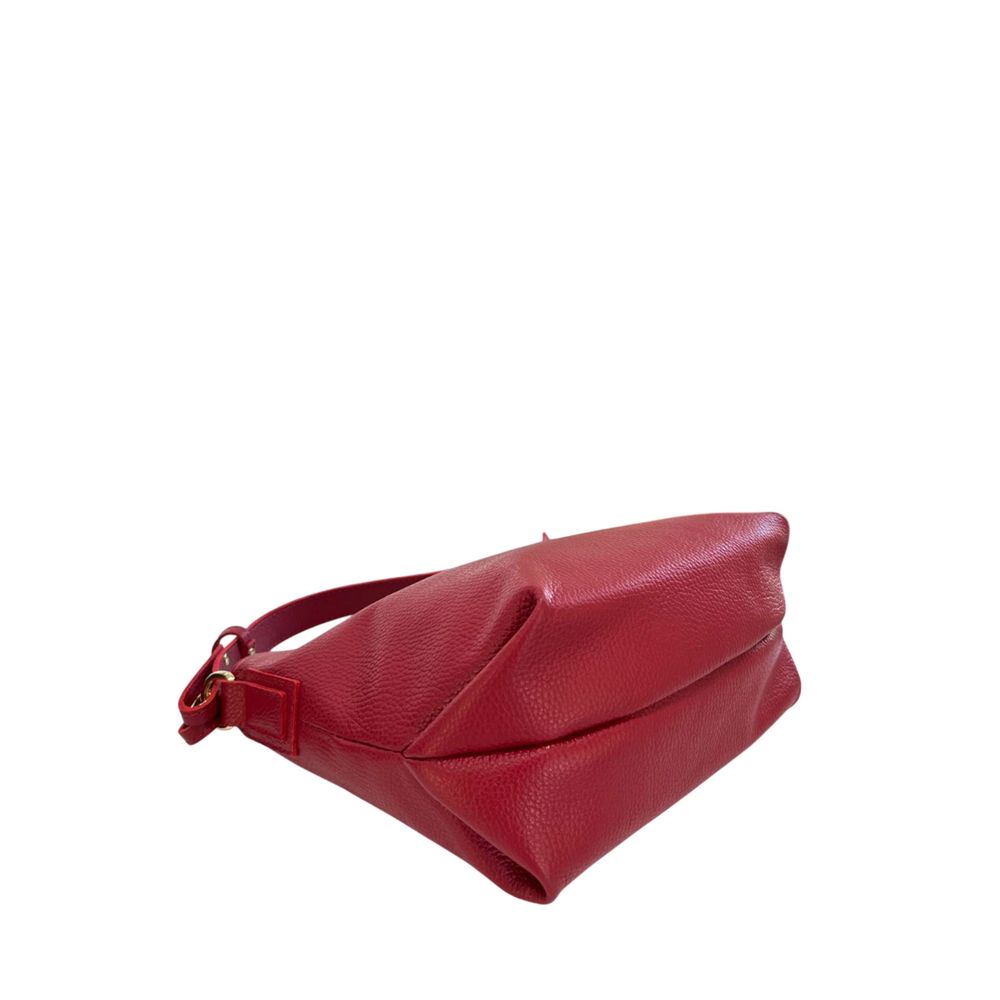 Red Leather Women Shoulder Bag