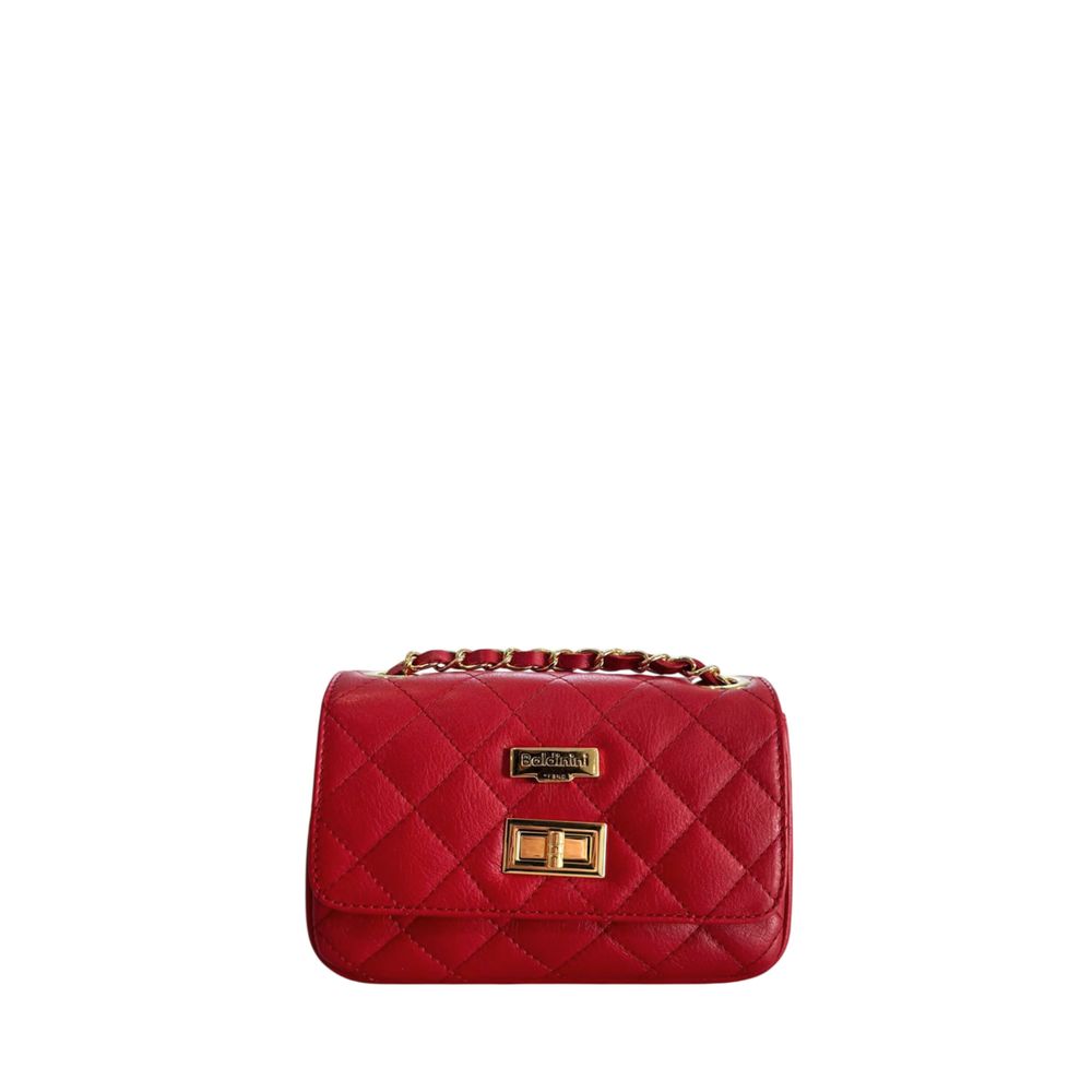 Red Leather Women Crossbody Bag