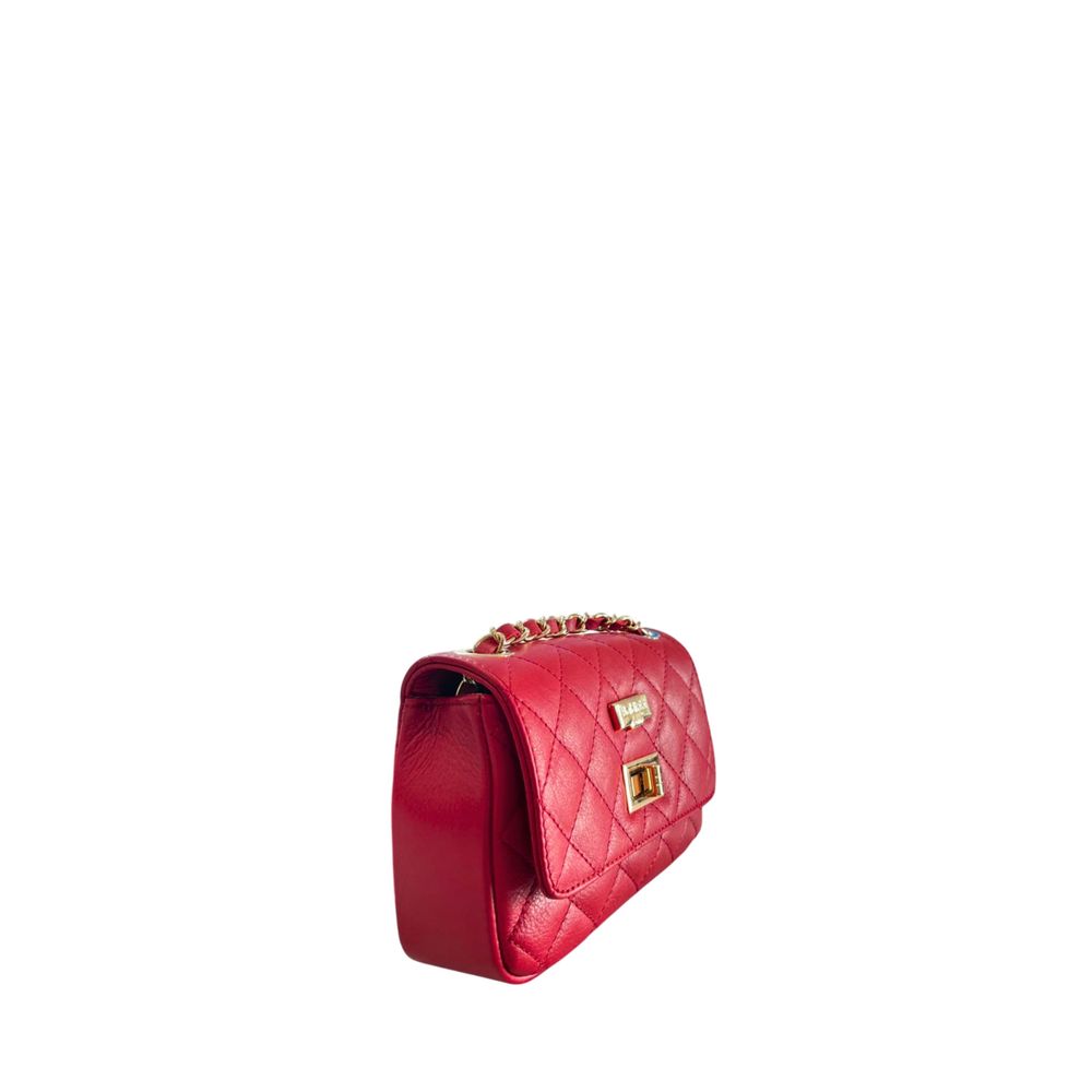 Red Leather Women Crossbody Bag
