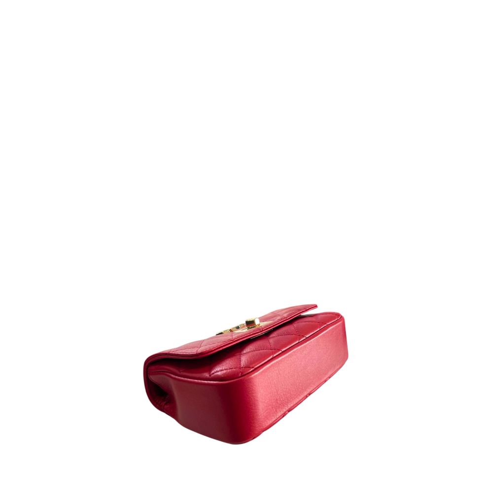 Red Leather Women Crossbody Bag