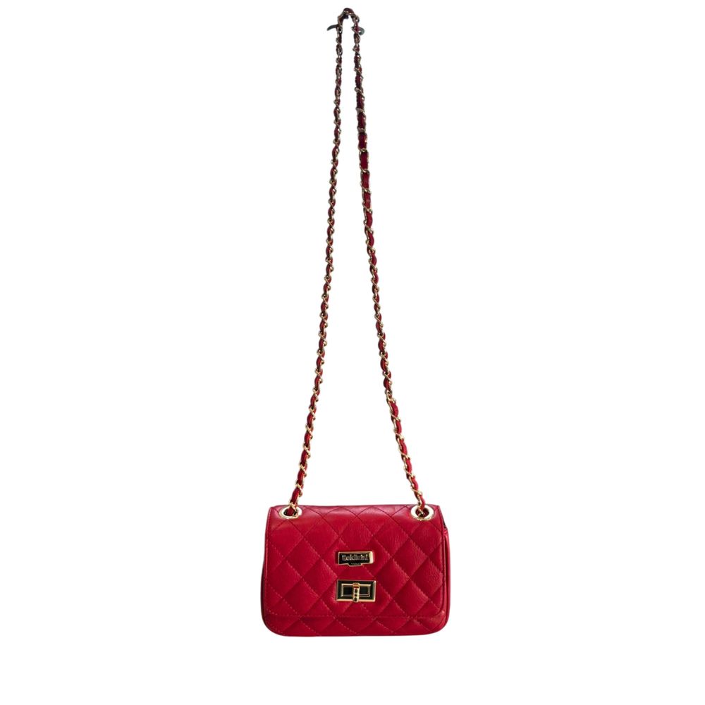 Red Leather Women Crossbody Bag