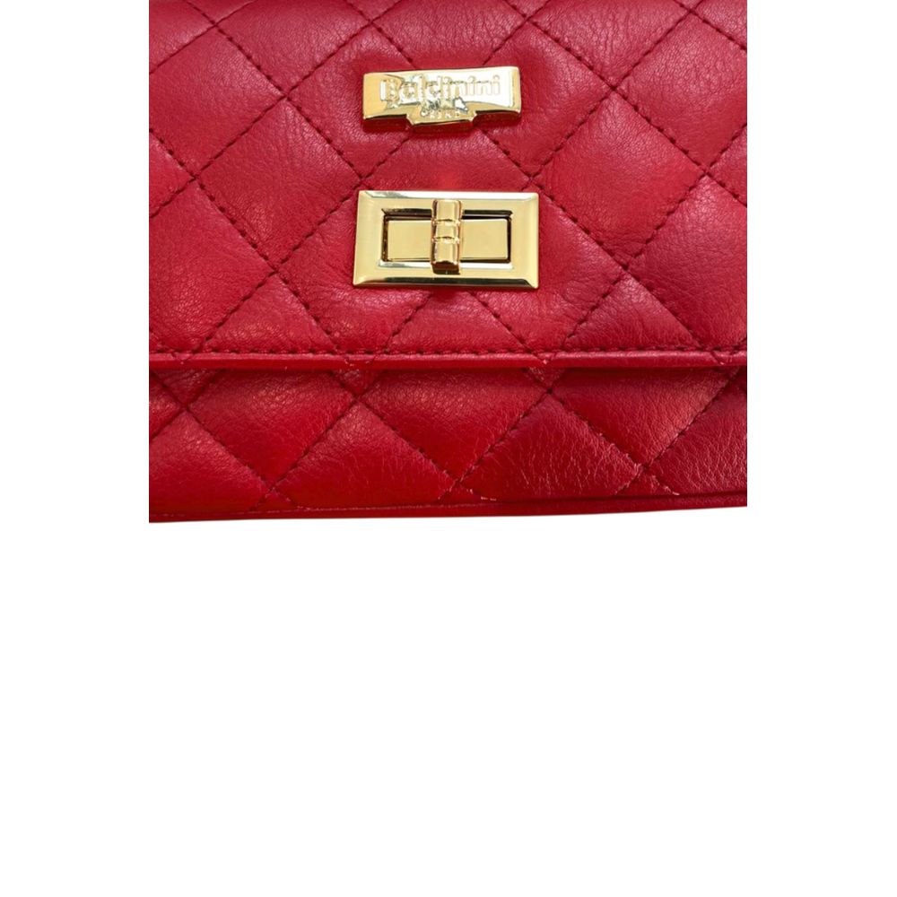 Red Leather Women Crossbody Bag