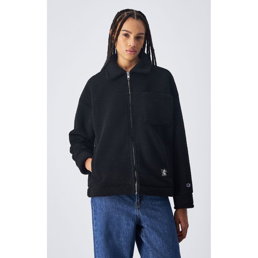 Black Polyester Bomber