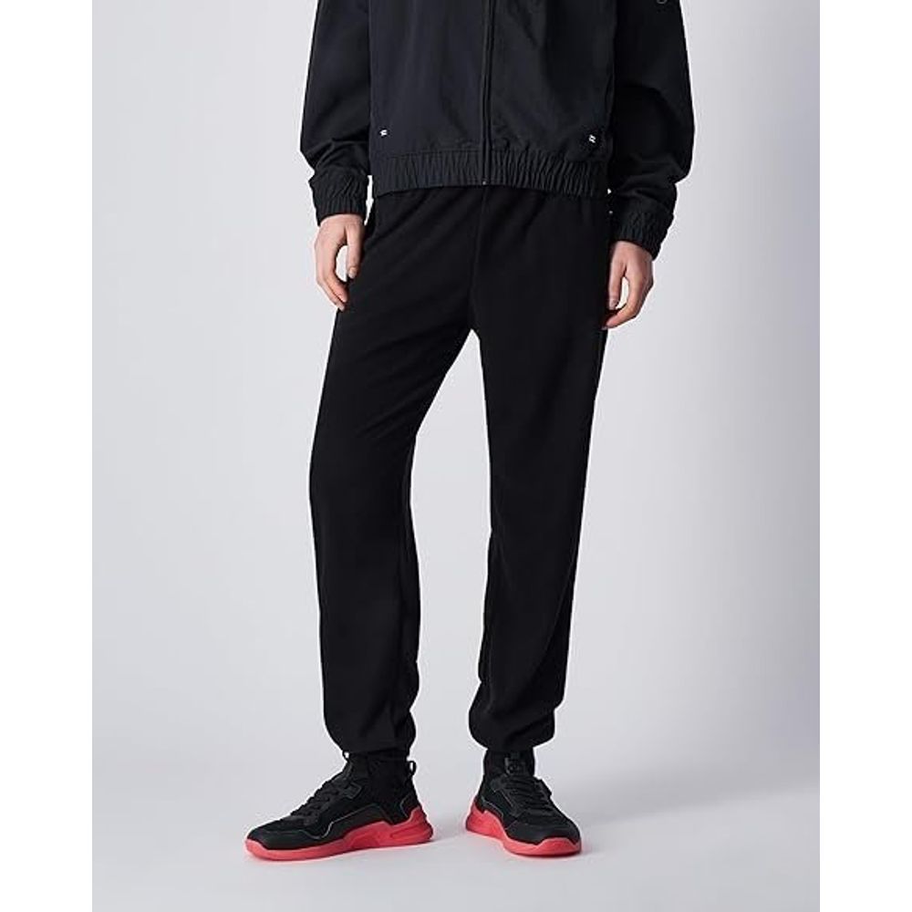 Black Polyester Joggers (Workout Pants)