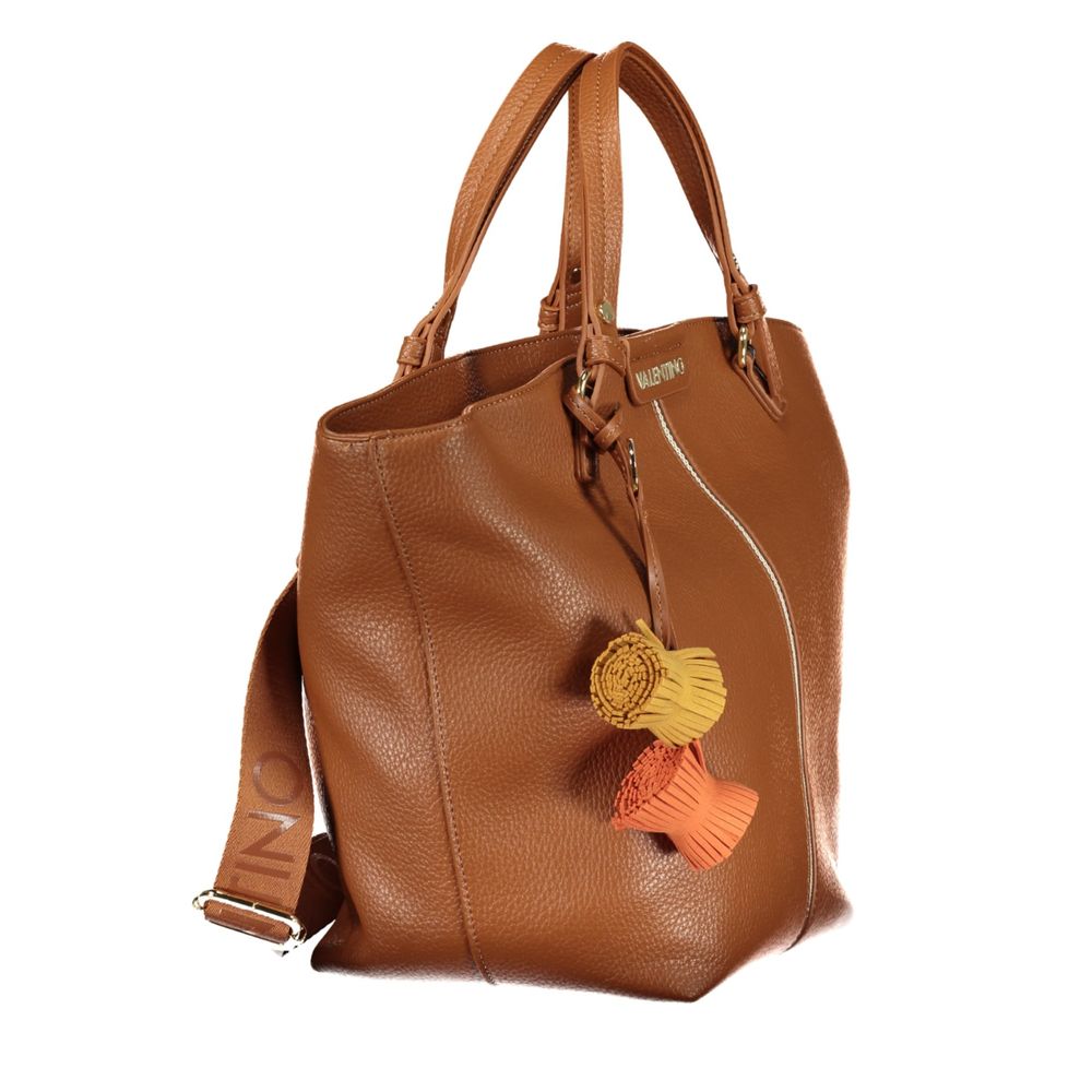 Brown Polyurethane Women's Bag
