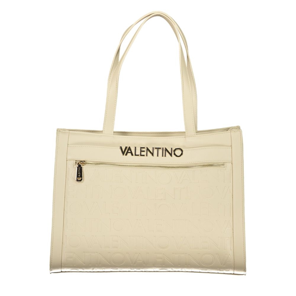 Beige Polyurethane Womens Bag With Multiple Pockets