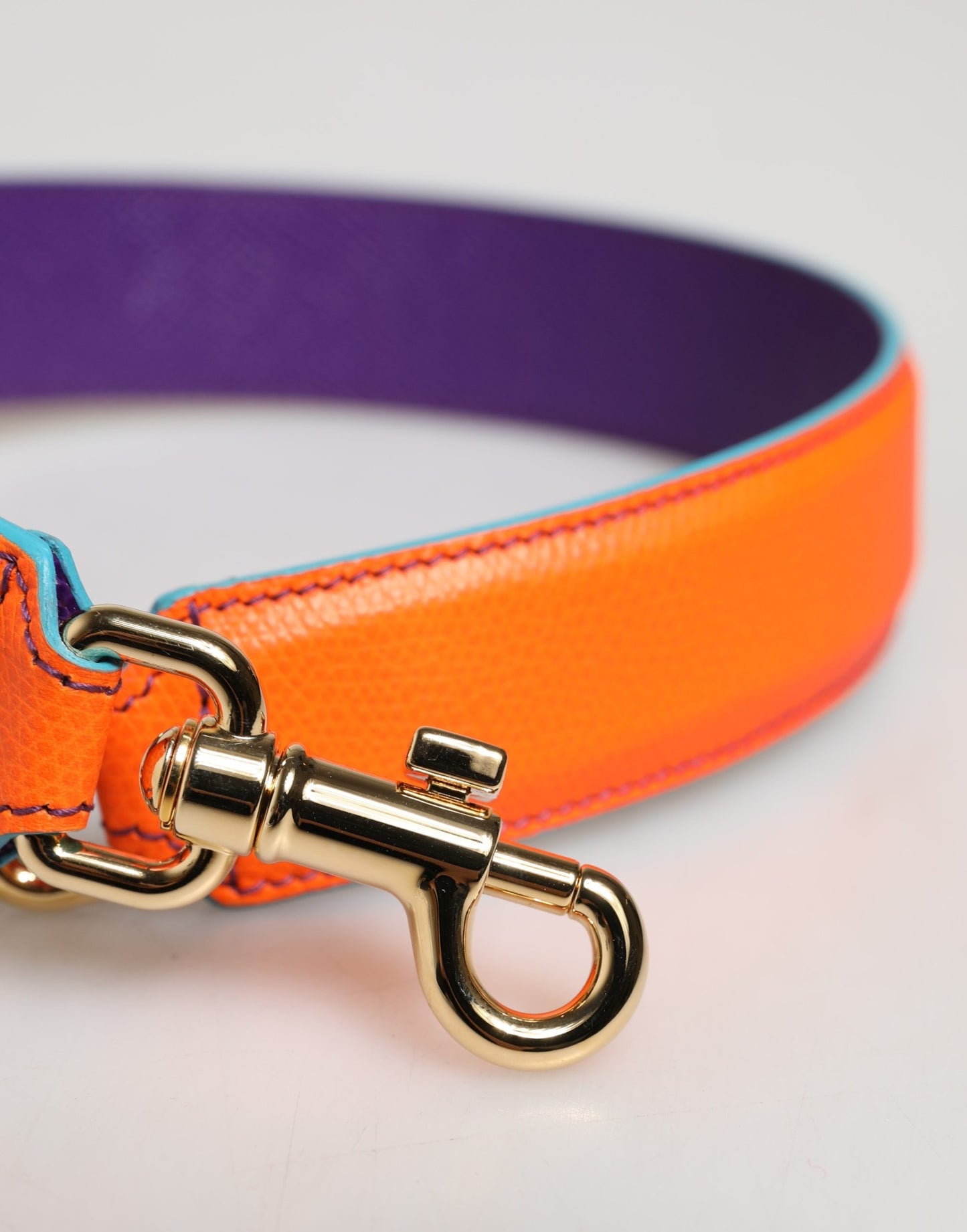 Orange Purple Calf Leather Bag Accessory Shoulder Strap