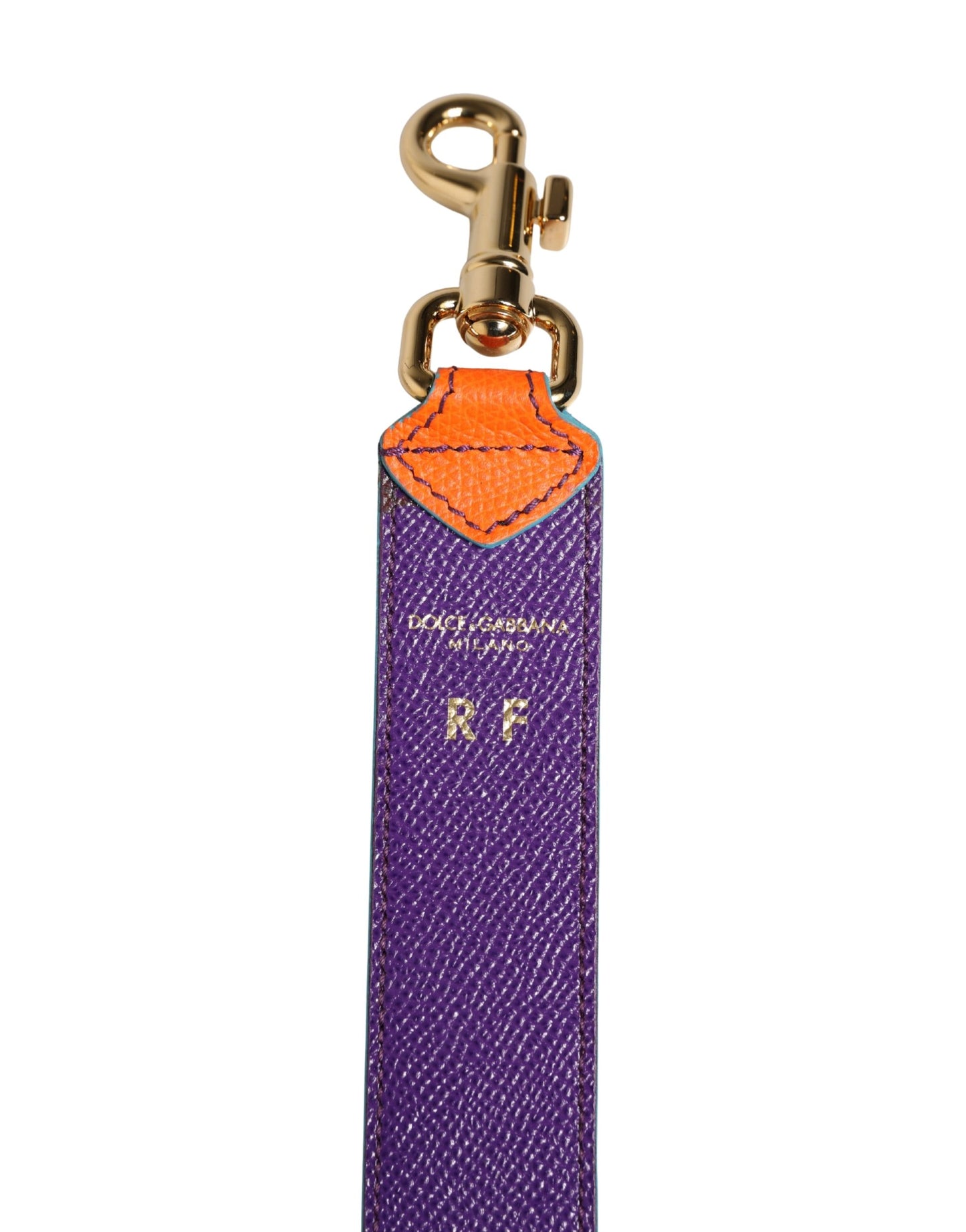Orange Purple Calf Leather Bag Accessory Shoulder Strap
