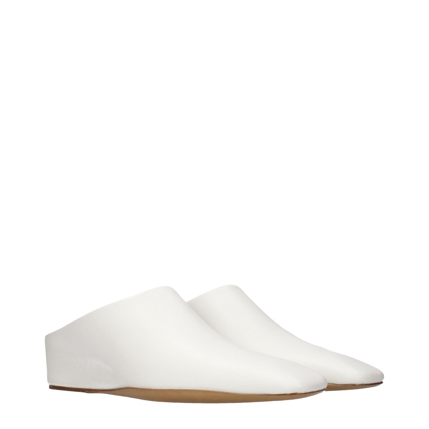 White Leather Slippers