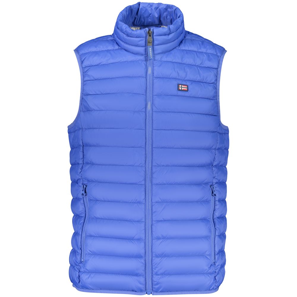 Blue Polyester Men's Vest