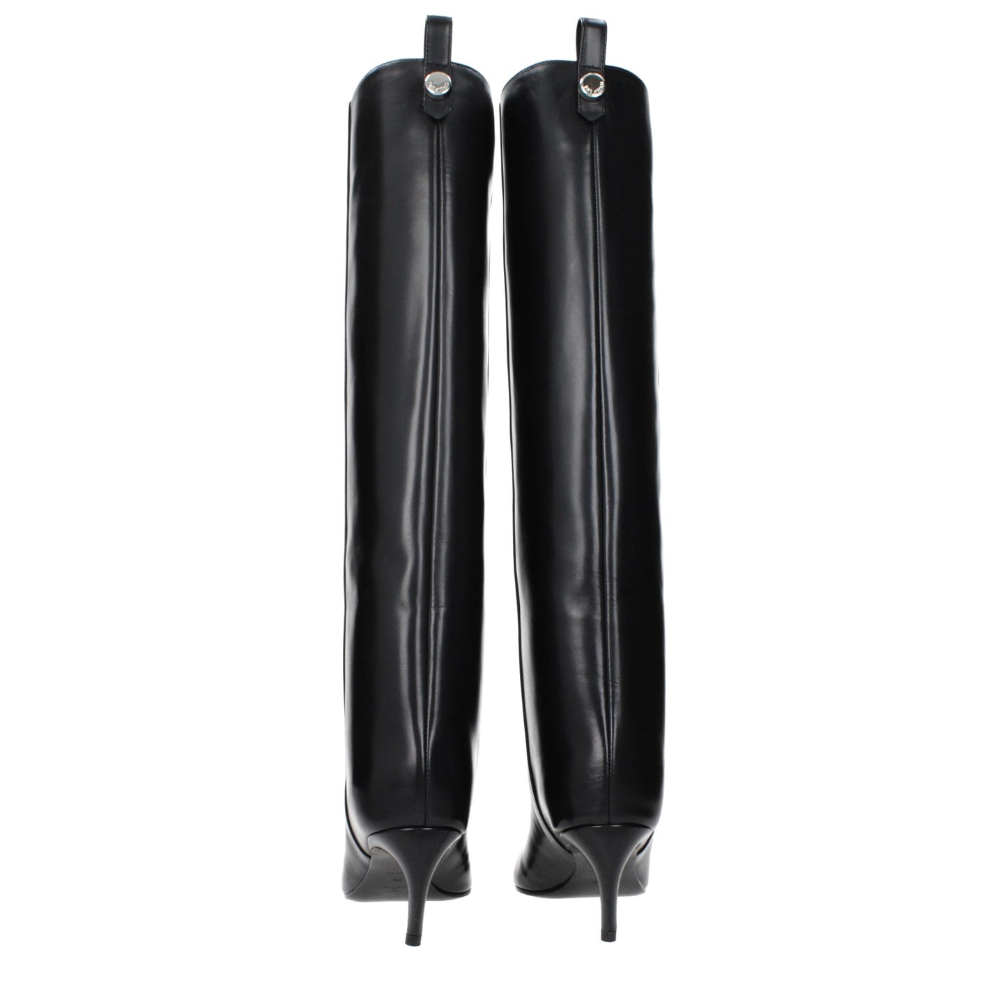 Black Leather High Heel Boots