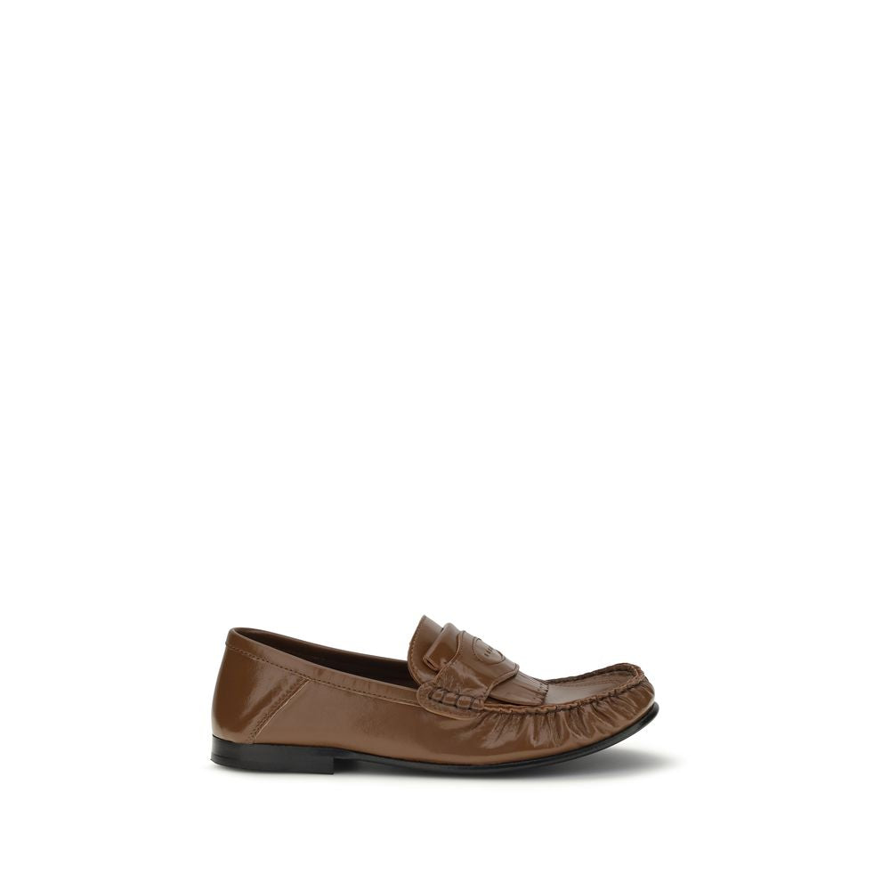 Brown Lamb Ovis Aries Slip-On Loafers