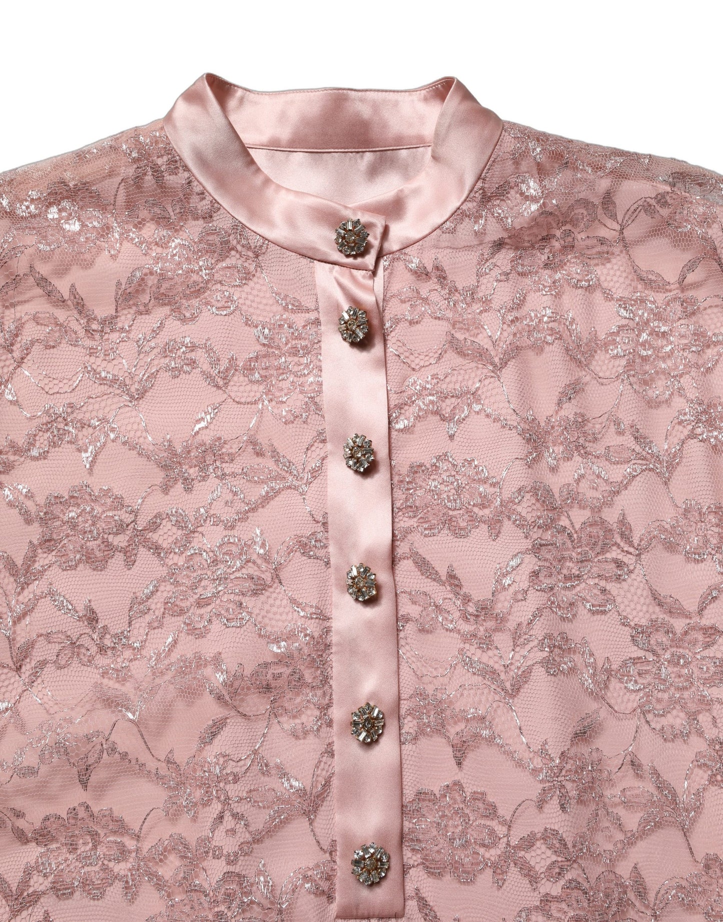 Pink Corded Floral Lace Kaftan Midi Dress