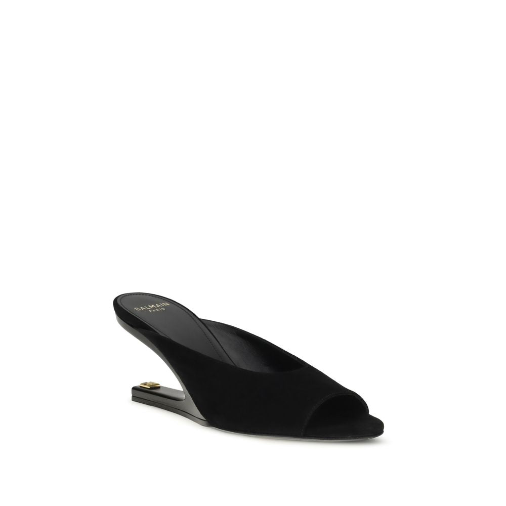 Black Goatskin Mules