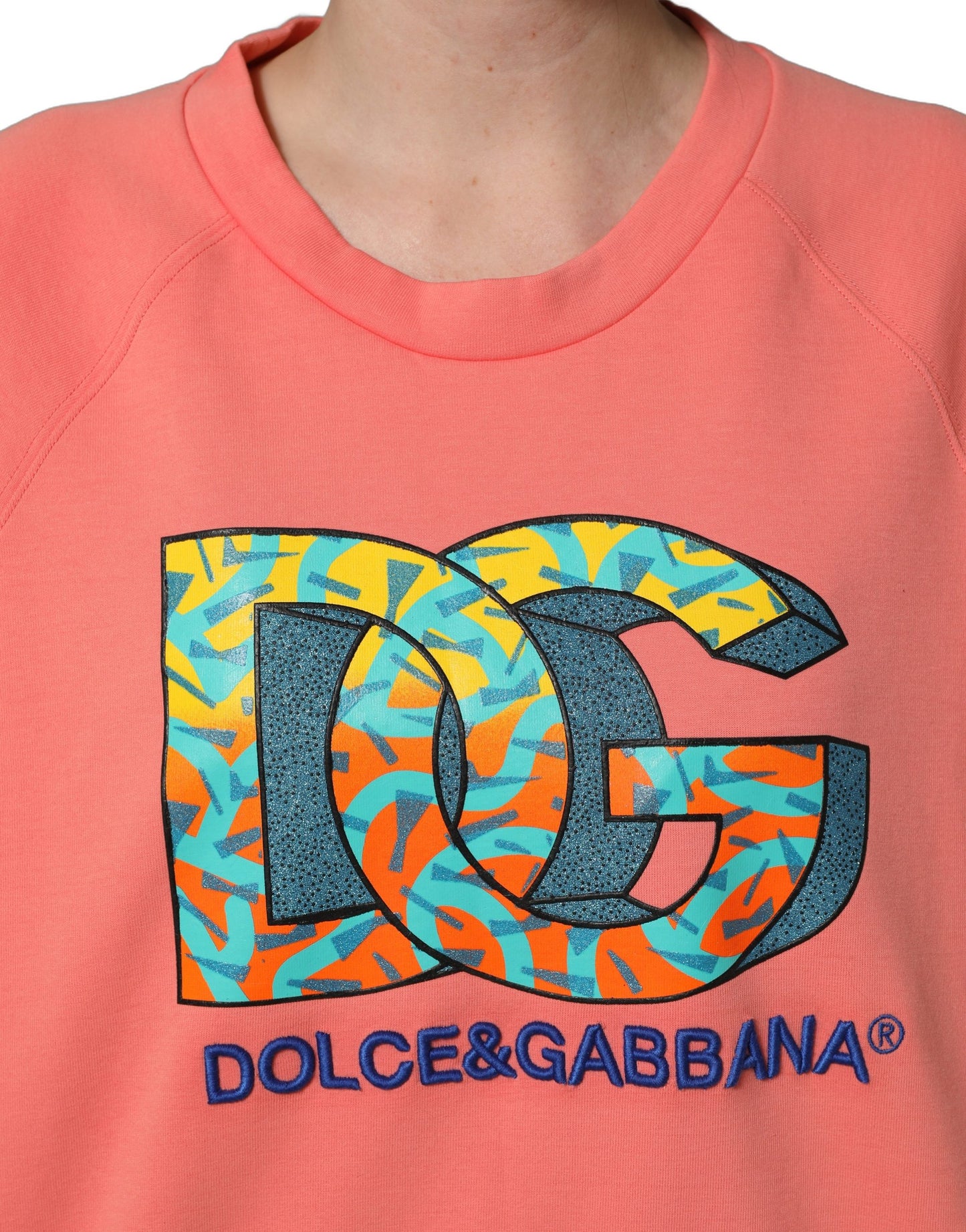 Pink Graphic Crew Neck Cropped Sweatshirt Sweater