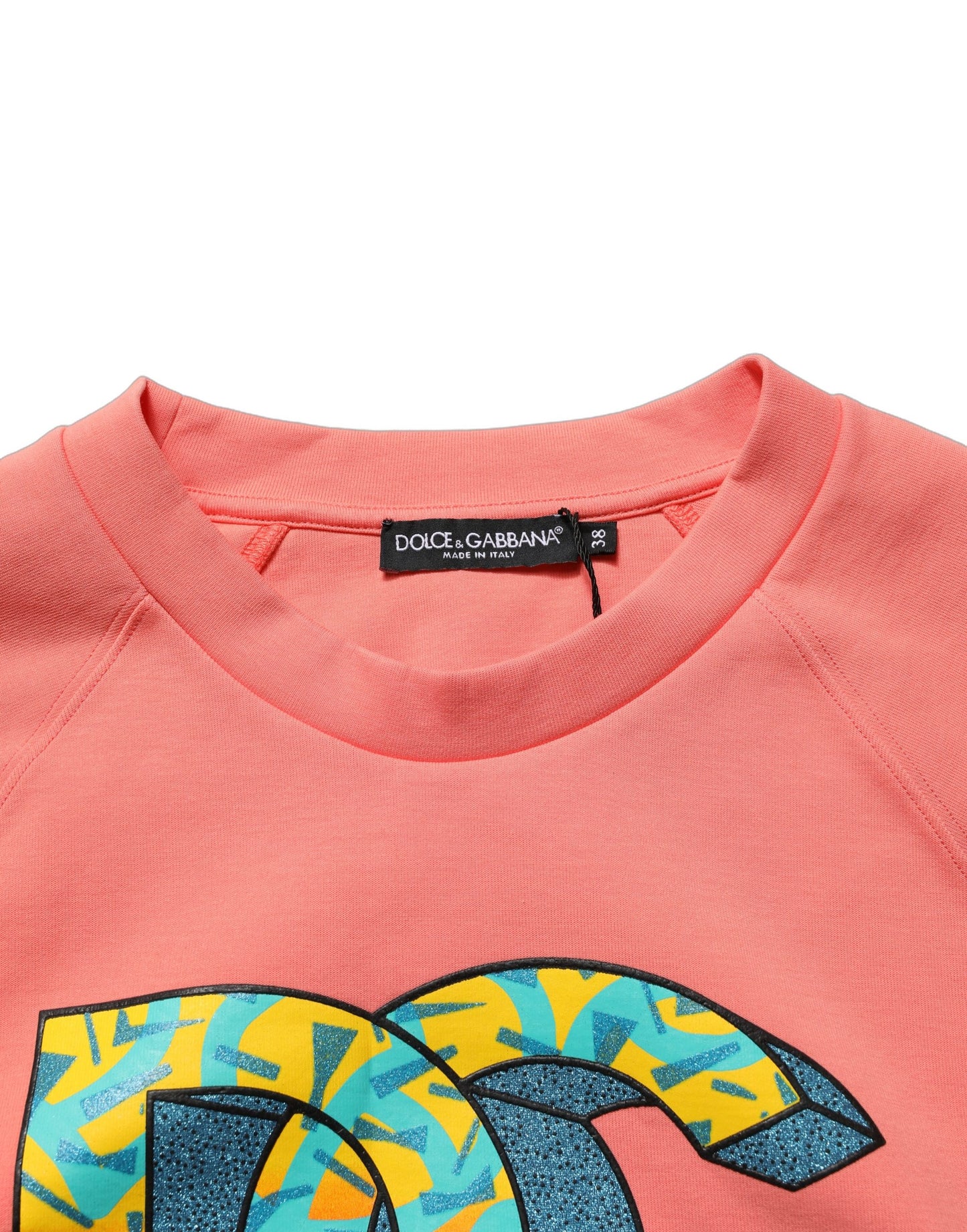 Pink Graphic Crew Neck Cropped Sweatshirt Sweater