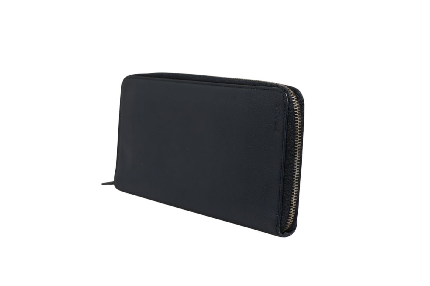 Navy Oliver Embossed Leather Zip-Around Wallet