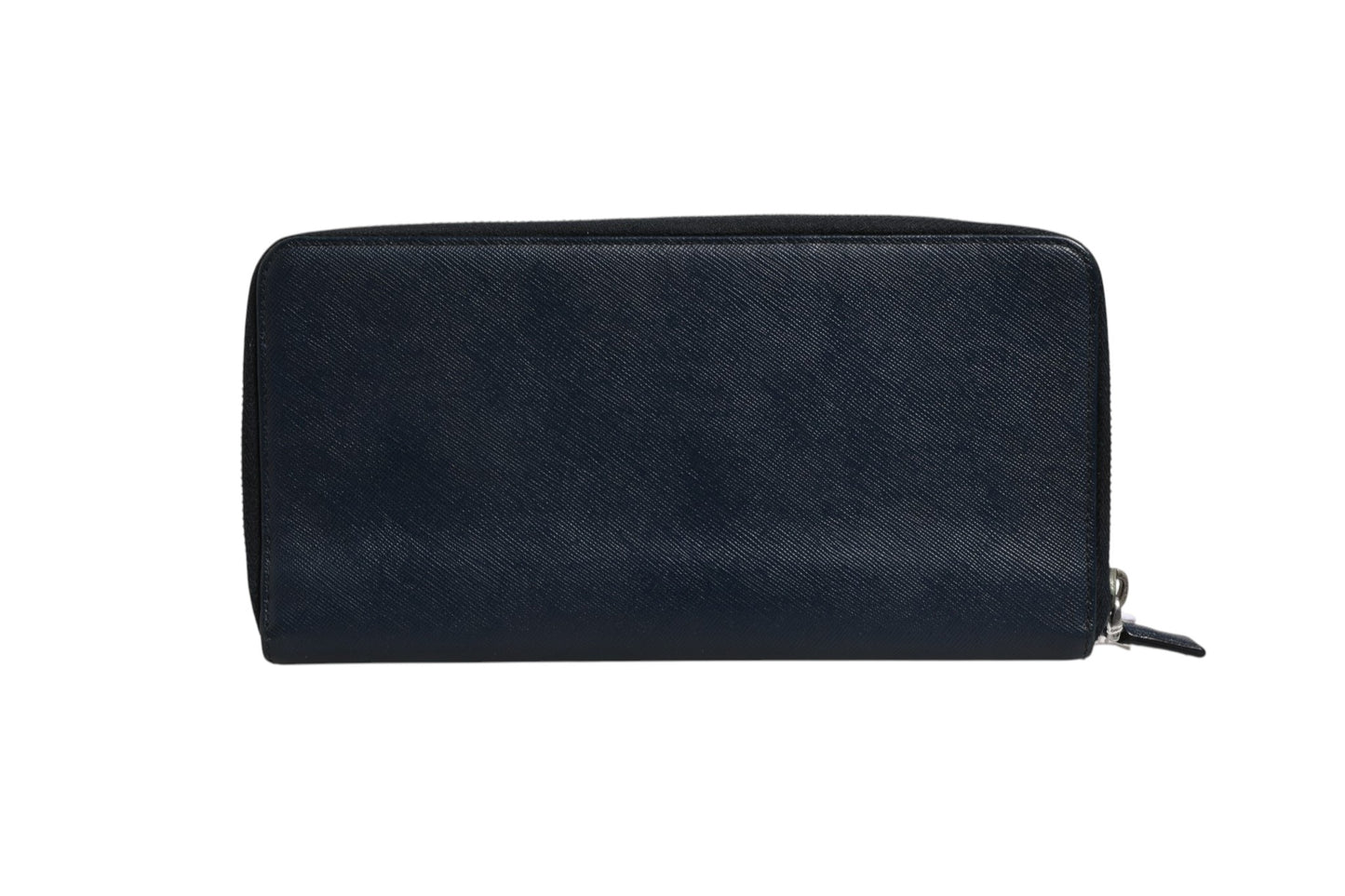 Navy Oliver Embossed Leather Zip-Around Wallet